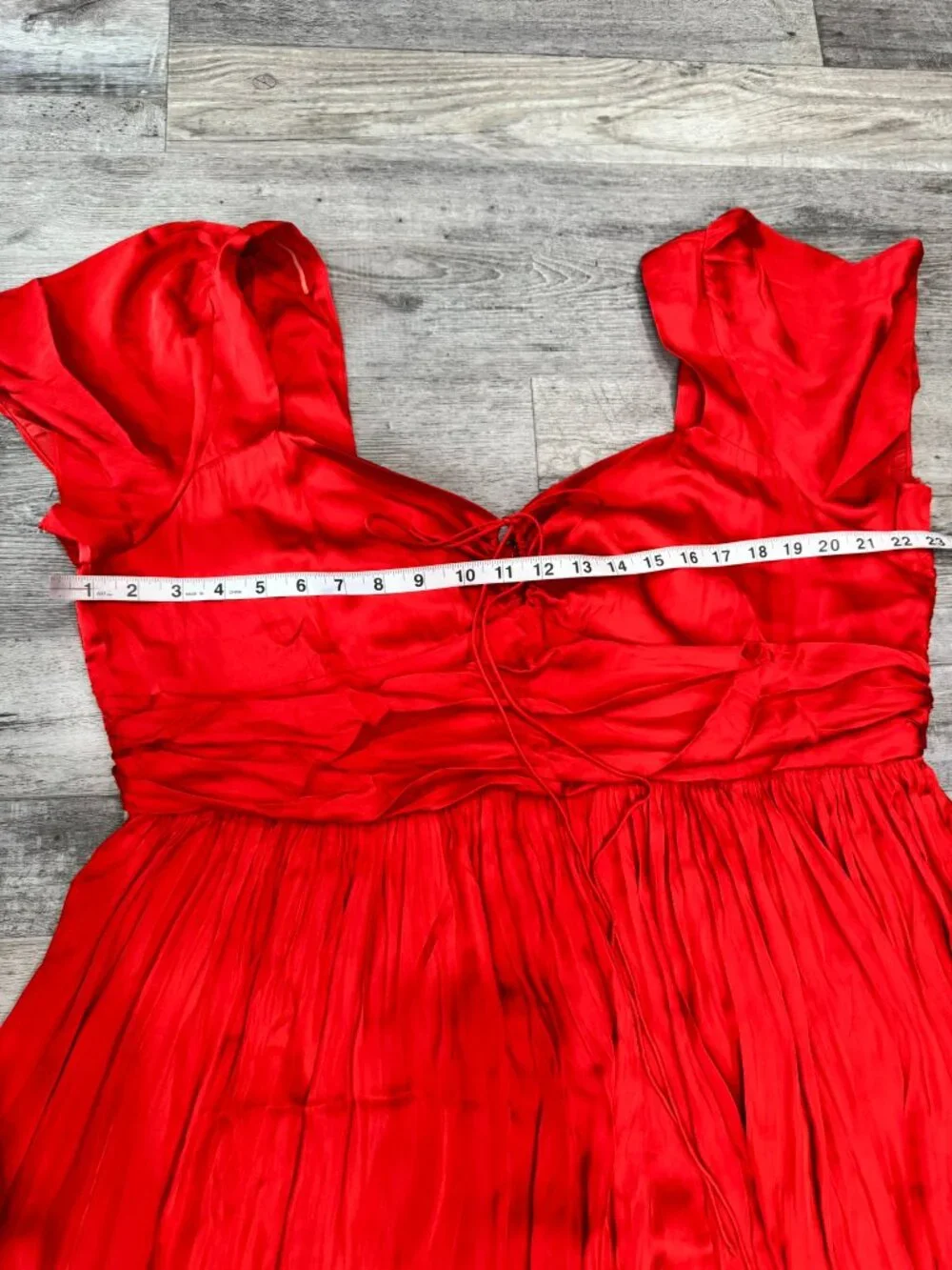 J Crew NWT Silky Red Maxi Dress Sweetheart Neck Flutter Slv Keyhole Size 22 J29